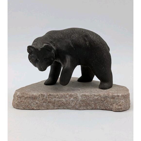 Maigon Daga Ceramic Bear Sculpture on Granite Base 6\
